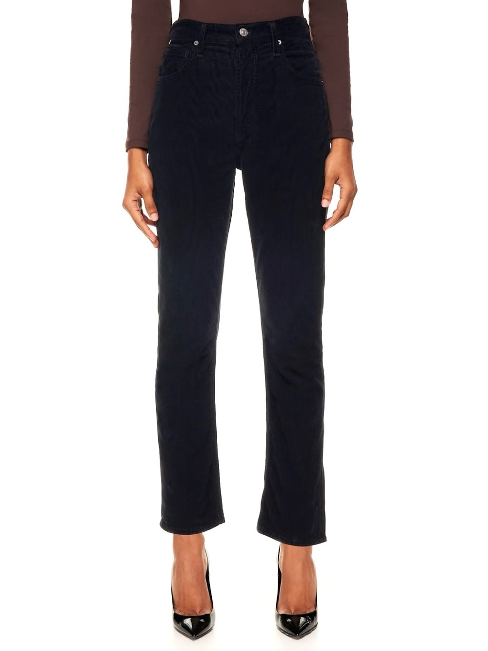 Citizens Of Humanity Jolene Corduroy Jeans in Washed Black Size 23 - Picture 3 of 11